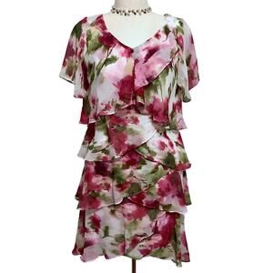 SLNY NWT Knee Length Tiered Flutter Sleeves Dress Women Various